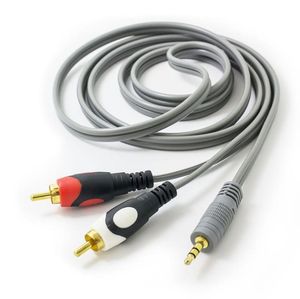 Pure Copper Gray Audio Cable Speaker Cable 3.5/2RCA Cable OD 9.5MM thick audio cable