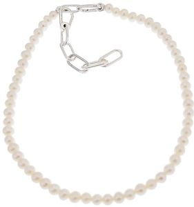 925 Sterling Silber Halskette für Frauen Anhänger Set Party Geschenke Kultivierte Perle Links Halskette Authentische Schmuckdesigner Pandoraer