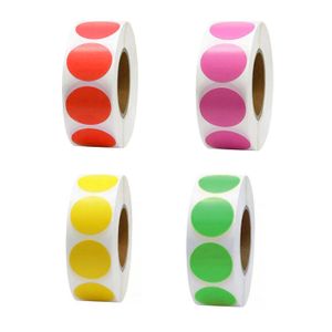 500pcs/roll Labels Stickers Color Code Dot Labels Stickers 1 Inch Round Red Yellow Pink Green Stationery Stickers 2003