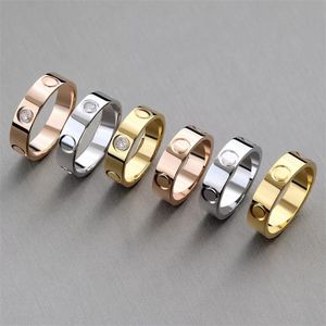 Carti love matching rings for couple engagement with diamond 4mm 5mm 6mm titanium steel silver rose gold vintage luxury jewelry for lovers wedding anniversary gift