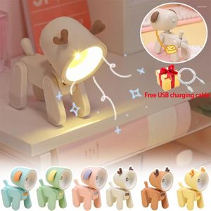 Table Lamps Kawaii Mini Led Desk Lamp Cute Book Night Light USB Rechargeable For Bedroom Study Office Reading Eye Protection
