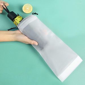 Storage Bags 5pcs Waterproof Portable Umbrella Bag Translucent Plastic Reusable Drawstring Home Packaging