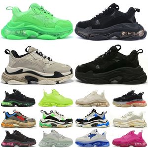 Sapatos de vestido Designer 17FW Triple Women Shoes casuais tênis Plataforma Tan Clear Cley Black White cinza vermelho rosa azul neon masculino verde tênis esportivo sapato de tênis esportivo