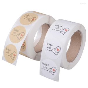 Confezione regalo 1 rotolo 500 adesivi di ringraziamento Etichetta Scrapbooking Cuocere con amore Fatto a mano Fai da te