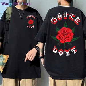 Wangcai01 męskie koszulki amerykański raper Eladio Carrion Tshirt mężczyźni kobiety sos Boyz Album muzyczny drukuj t-shirty krótki Seve Rose Flower Graphics Tshirt 0321H23