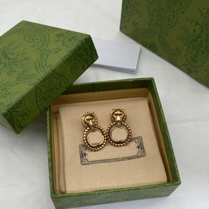 Orecchini a bobina di leone vintage a doppia lettere per le orecchie di perghette per le ladri designer Chain Hoops Regalo di compleanno