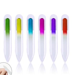 Colorful Glass Nail File Durable Glass Crystal File Nail Buffer Nail Care Nails Art Tool For 9cm 14cm Manicure UV Polish Tool SN4351