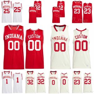 Basketball College Indiana Hoosiers Jerseys 23 Trayce Jackson-Davis 1 Jalen Hood-Schifino 0 Xavier Johnson 25 Race Thompson 12 Miller Kopp 32 Trey Galloway Team NCAA