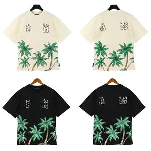 Męskie koszulki 23s T koszule T-koszulka Palms Palmangel City Designer Limited Inkjet Graffiti Letter Drukowanie damski żaglówka krótkoczestronna