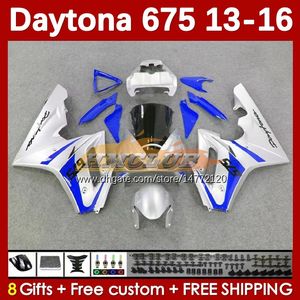 Motorcykelmässor för Daytona 675 675R 2013-2016 BODINWORK 166NO.28 DAYTONA675 13 14 15 16 BODY SILWEY Blue Daytona 675 R 2013 2014 2015 2016 OEM Moto Fairing Kit