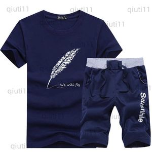 Herrspårsdräkter Designer Mens Tracksuits Summer T-shirt Pant Sportwear Fashion Set Short Sleeve Running Jogging High Quality Plus Size T230321
