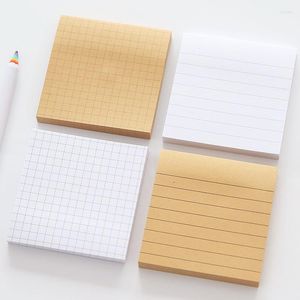 Kraft- och vitboksmemo -pad 80 Sheets Sticky Notes n Time Stickers School Stationery Office Supplies 7,5 x 7,5 cm