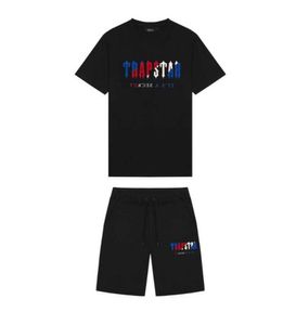 メンズトラップスターTシャツファッションショートスリーブプリント衣装チェニルトラックスーツブラックコットンロンドンストリートウェアアドバンスドデザイン69ESS