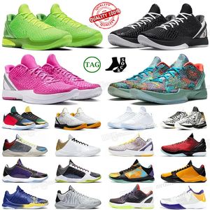 Mamba 6 Protro Grinch Basketbol Ayakkabıları Erkekler Mambacita Bruce Lee Büyük Sahne Kaos 5 Yüzük Metalik Altın Erkek Eğitmenler Spor Açık Sneakers boyutu 40-46