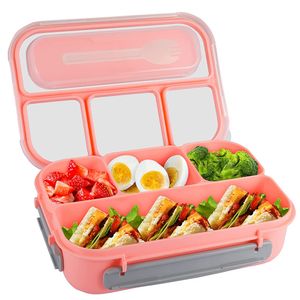 Lunch Boxes Bento 81oz Containers For Adults Kids Toddler With 4 Compartments Fork LeakProof Microwave 230321