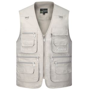 Gilet da uomo estivo Gilet sottile ad asciugatura rapida da uomo con molte tasche Casual classico multitasche verde militare Pographer Baggy Gilet da lavoro 230320