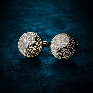 Cuff Links KFLK Design High Quality links for Mens Chinese Style Tai Chi Rose links Buttons Shirt Wedding Custom Guests 230320