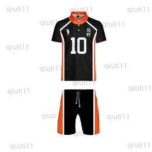 Cosplay masculino de vacksuits de anime haikyuu vêm karasuno colegial de vôlei clube de vôlei e shorts roupas casuais camisetas de camisa esportiva T230321