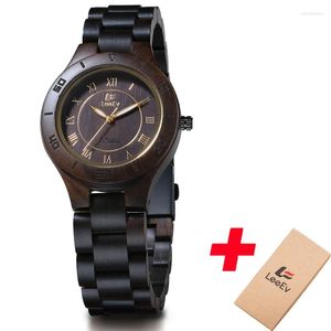 Wristwatches Light Luxury Quartz Men Wristwatch Fashion Wooden Case Wood Bangle Luminous Hands Wrist Watches Male Husband Gift Watch