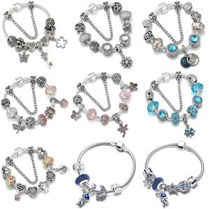 Charm Bracelets Diy Jewelry Making Beads Pendants Charms Pandola Bracelet Accessories Starry Sky Moon Star Butterflies Chains Key Heart Ball