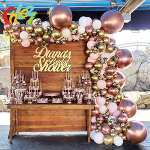 Other Event Party Supplies Pink White Balloon Garland Arch Kit Rose Gold Chrome Metal Ballons Wedding Birthday Party Decoration Baby Globos Bridal Shower 230321