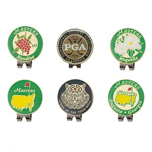 Outros produtos de golfe pacote 6 pcs tampa de golfe clipe Marca w Magnetic Mark Ball Posição de Golf Hat Golf Clip Removível Metal Golf Ball Marker Acessórios de golfe 230321