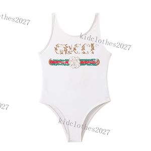 2023 jednoczęściowe kostiumy kąpielowe dla dzieci letni strój kąpielowy Stripe Thread Head wzór w kratkę dziewczęcy strój kąpielowy zestaw moda wygodne ubrania bikini dzieci biały kolor