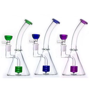 Il più economico triangolo in vetro Bong narghilè Bbubbler Tubi per l'acqua Matrice in linea Perc Beaker Bong Recycler Dab Rig Ash Catcher con tubo bruciatore a olio in vetro Dhl gratuito