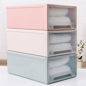 Storage Boxes Bins 20L Stackable Storage Drawers Transparent Plastic Desktop Box Cabinet Closet Organizer Room Wardrobe Home Storage Organization 230321