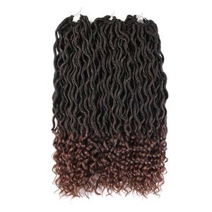 Sintetico ondulato riccio finale all'uncinetto treccia capelli fibra resistente al calore Dea Faux Locs