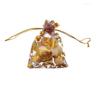 Jewelry Pouches 50pcs/set Organza Voile Bag Packing Display Wedding Christmas Gift Bags Organizer 7x9cm 9x12cm 11x16cm 13x18cm