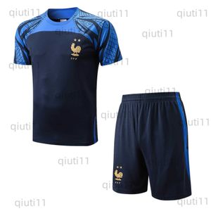 Мужские спортивные костюмы Мужчины Франция футбольный тренировочный костюм 21/22 с короткими рукавами футбол T231228