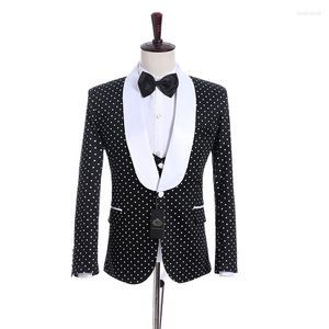 Ternos masculinos de um botão Groomsmen Shawl Lapel Groom Tuxedos Side Vent Men Wedding Man Blazer (colete de calças projetas) C147