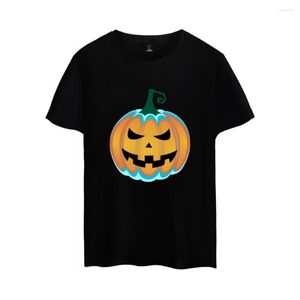 Men's Halloween Jack-o'lantern christmas t shirts ladies with Pumpkin Pattern - Short Sleeve All Hallows' Evening Tee