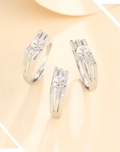 Кластерные кольца 6-8 мм 925 Серебряные серебряные женщины. Основы базы Blone Base Blank Pad Наставления ювелирных изделий DIY A5790