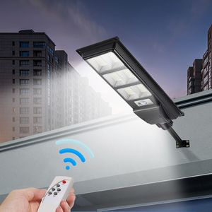 600W Solar Street Işık Hareket Sensörü IP65 Su Geçirmez Güneş Güvenlik Taşkın Işıkları Açık Uzaktan Kumanda Kol Alacakarısı Dawn Bahçe Yard Yolu Otopark Crestech18