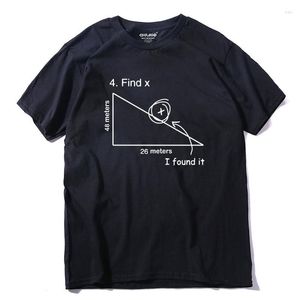 Herren-T-Shirts QI0213A Baumwolle Kurzarm O-Ausschnitt Mathematik bedrucktes Männer-Shirt Casual Street Style Cooles lustiges loses T-Shirt