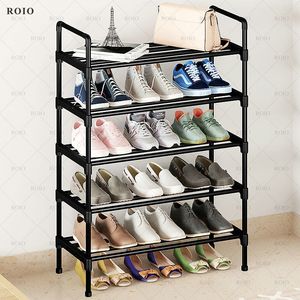 Andra hushållsorganisationer Simple Shoe Rack Metal Shelf Footwear Living Room Space Saving S Organizer Stand Holder Black 230320