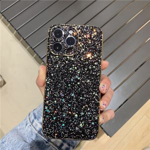 Sparkle Vogue Phone Case för iPhone 14 13 12 Pro Max Hållbar glitter full skyddande mjuk stötfångare plätering skimrande back cocke stockproof