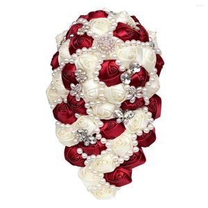 Flores de casamento Wifelai-A Diamond Waterfall Bridal Bouquet para se casar rinvestres luxuosos de mão longa Muita cor em estoque W336