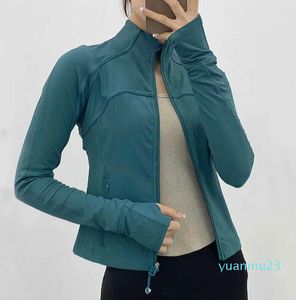 Yoga kläder långärmad beskuren sportjacka LU-38 Kvinnor Zip Fitness Winter Warm Gym Top ActiveWear Running Coats Workout Clothes Woman 06