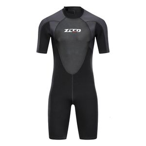 Wetsuits Drysuits 3MM Neoprene Wetsuit Men Short Sleeve Scuba Wetsuit Surfing Sun Protection Warm Snorkeling Full Body Diving Surfing Suit 230320