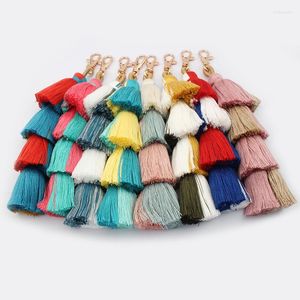 Keecheins 1pc Tassel Tassel Chiave fatta a mano Boho Cotton Ombre Stupy Pendant Borse Decoration per la produzione di gioielli fai-da-te