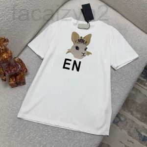 Two Piece Dress designer 2023 European Summer New T-shirt Women's Fashion Loose Round Neck Short Sleeve FMSF