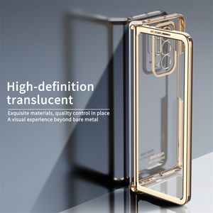 Clear Hinge Electroplated Folding Phone Case for OPPO Find N Shatterproof Shell