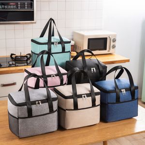 Lunch Boxes Insulated Box Men Women Travel Portable Camping Picnic Bag Cold Food Cooler Thermal Kids Case with Strap 230321