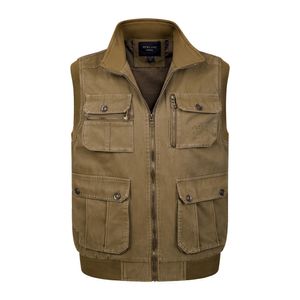 Мужские жилетки мужчины большой размер xl4xl Fit Vest мужчина высококачественная рукава удобная куртка Homme Classic 100 Cotton Tactical Cailcoat 230320