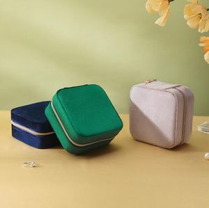 Travel Velvet Jewelry Box Small Portable Organizer Boxes for Rings Earrings Necklaces Bracelets Mini Gifts Case for Wedding