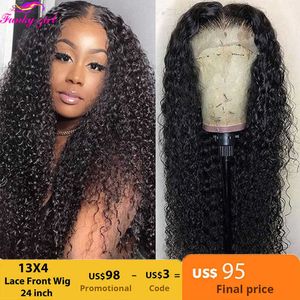 الباروكات الاصطناعية jurly curly شعر الإنسان الدانتيل wig 13x1 t جزء شفاف عميق للنساء 180 ٪ الكثافة البرازيلية ريمي 230227