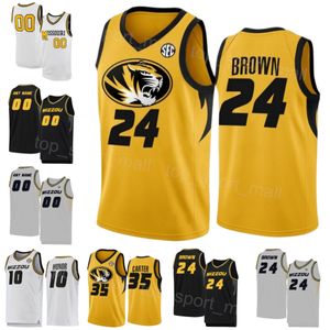 College Missouri Tigers Jersey Basketball 24 Brown 5 DMoi Hodge 4 DeAndre Gholston 11 Isiaih Mosley 35 Noah Carter 10 Nick Honor 55